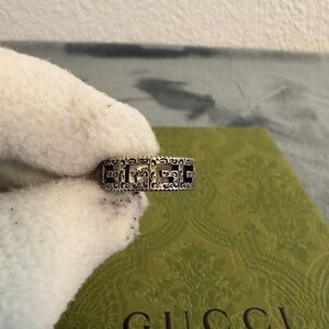 Brand New Gucci Sterling Silver G Cube Ring Size 13 / Small / US 6.5